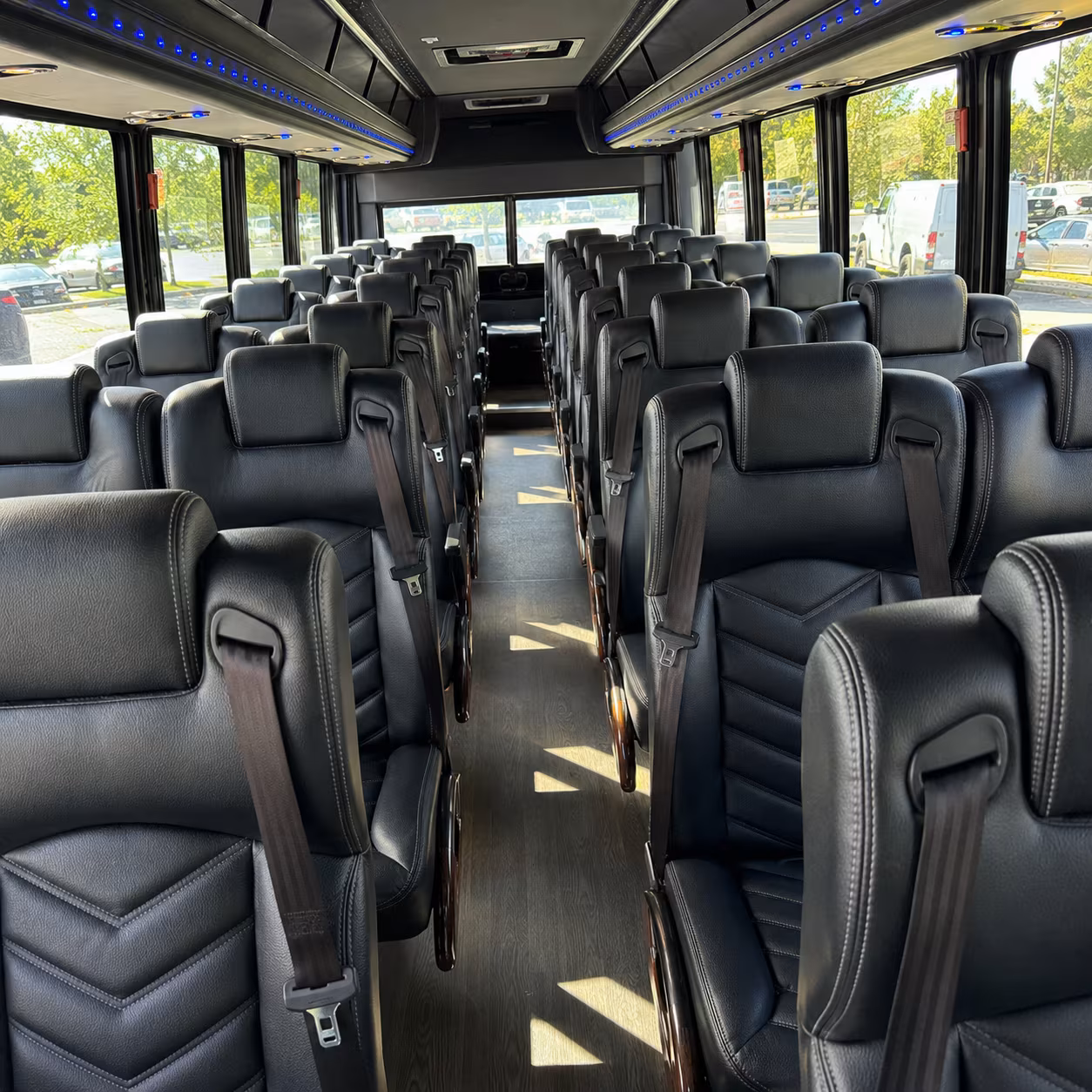 high point 25 passenger minibus interior