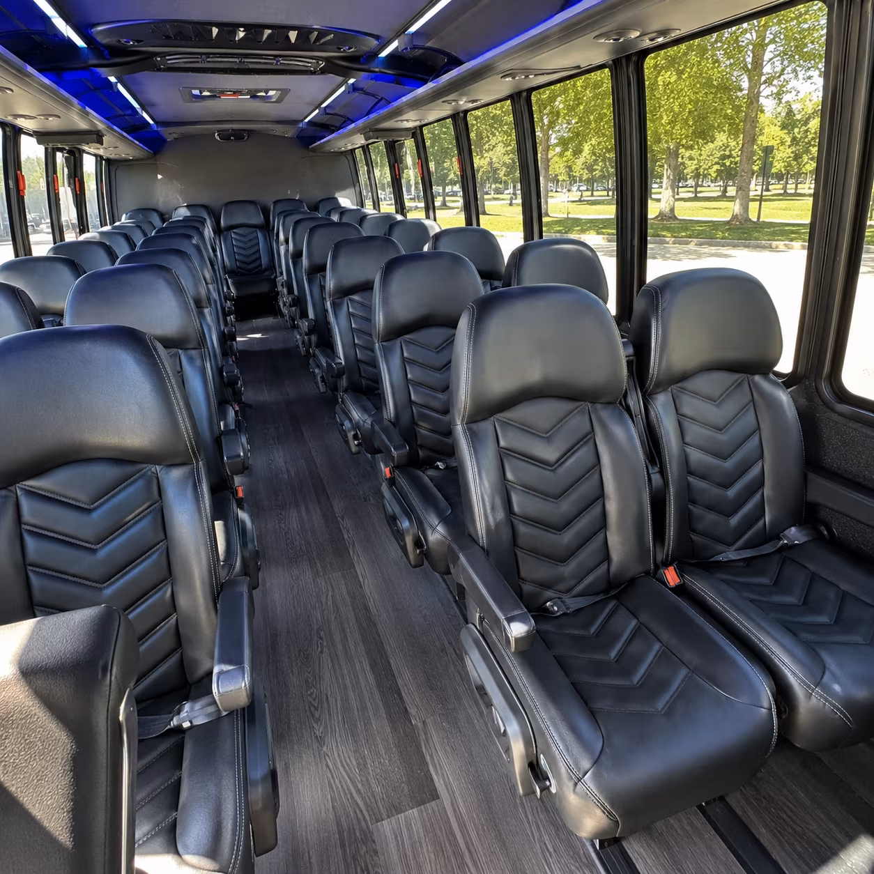 high point 28 passenger minibus interior
