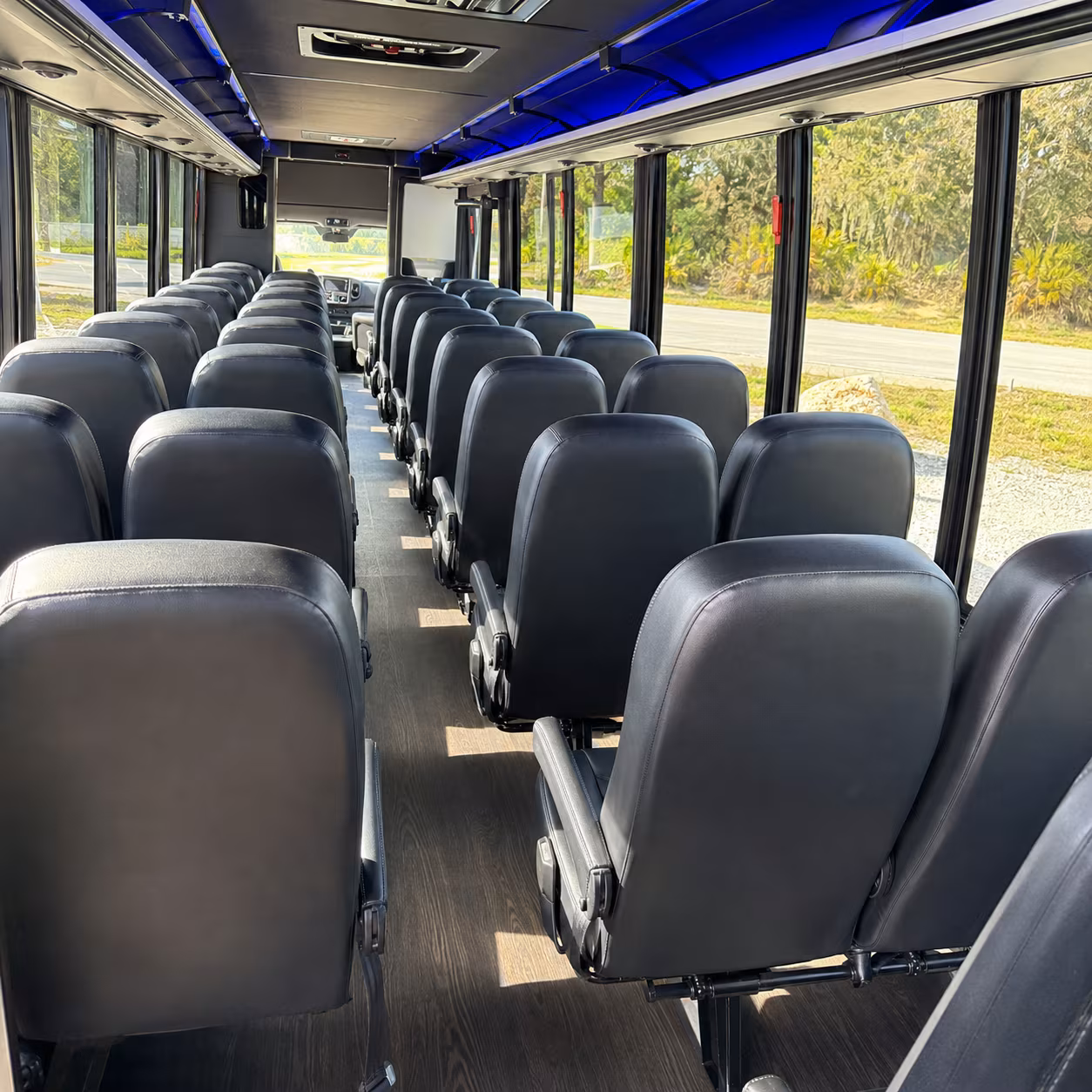 high point 35 passenger minibus inside