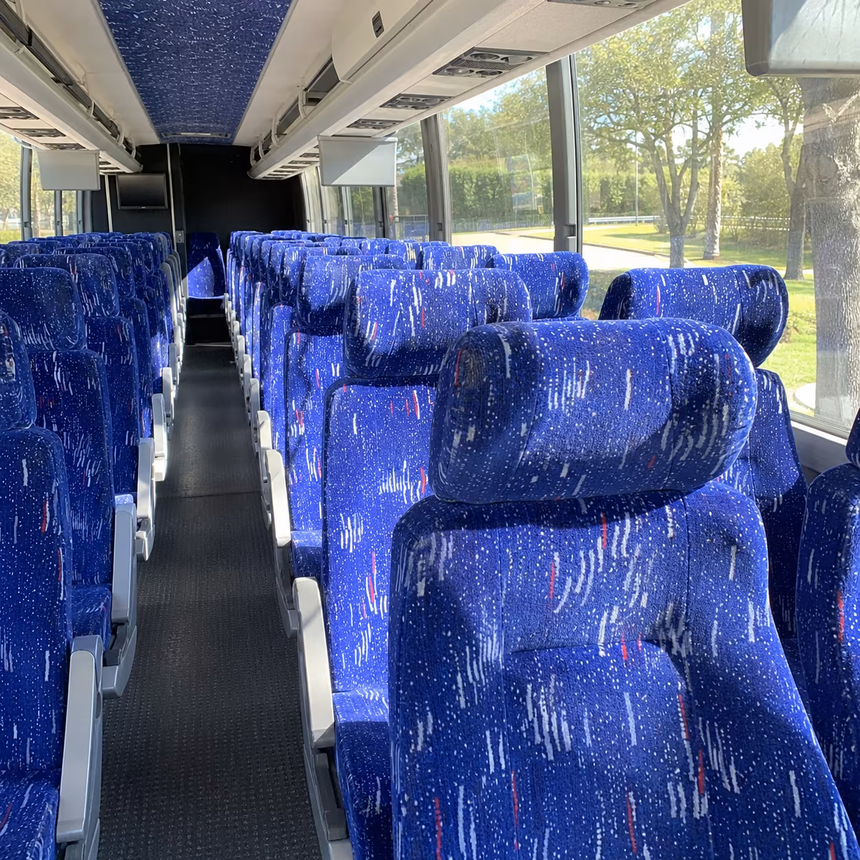high point 56 passenger charter bus inside