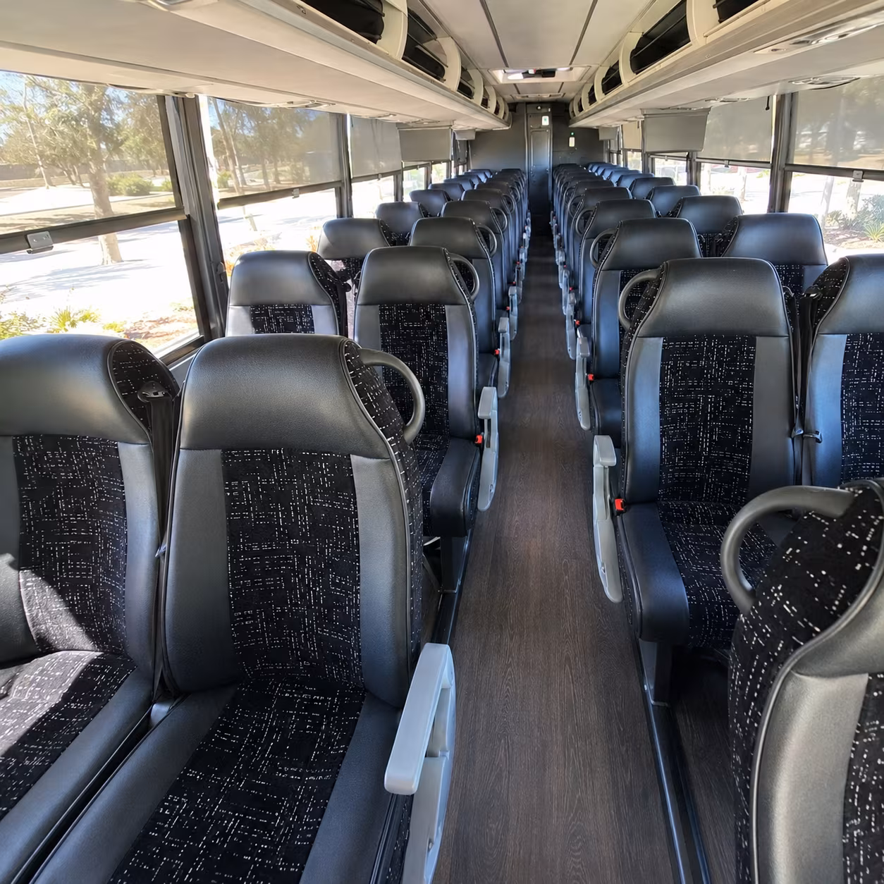 high point 56 passenger charter bus interior